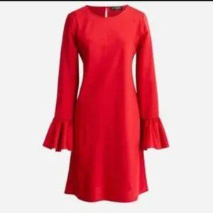 J crew winter garden dress deep Ruby red